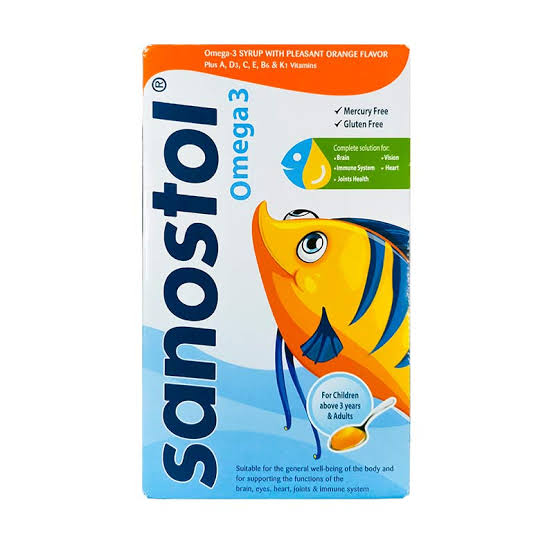 شربت سانستول امگا 3 -SANOSTOL OMEGA 3 SYRUP 155ML